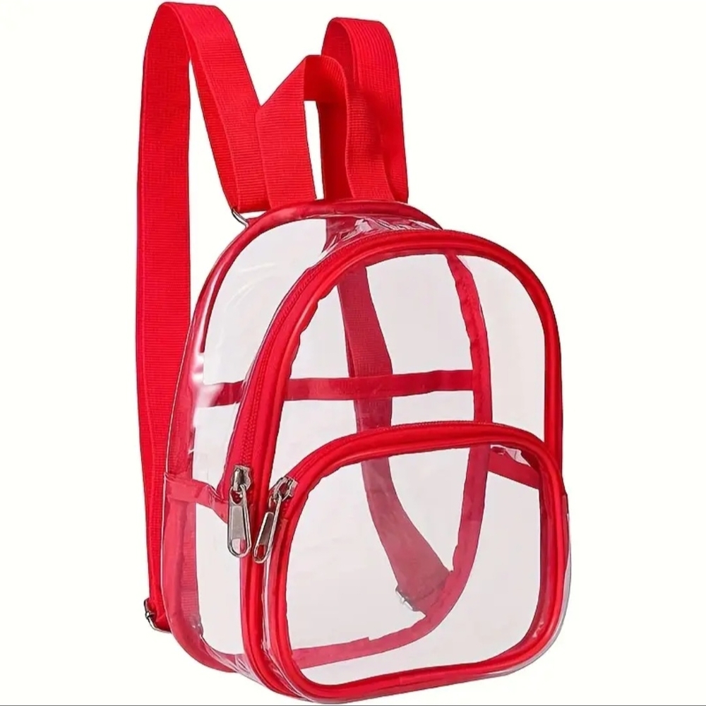 Red Clear Purse Backpack